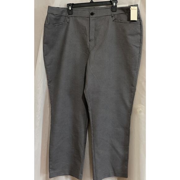 CJ Banks Plus Size Mid Rise Trouser Pants Size 22W Black White Shape Fit NWT - Picture 1 of 10